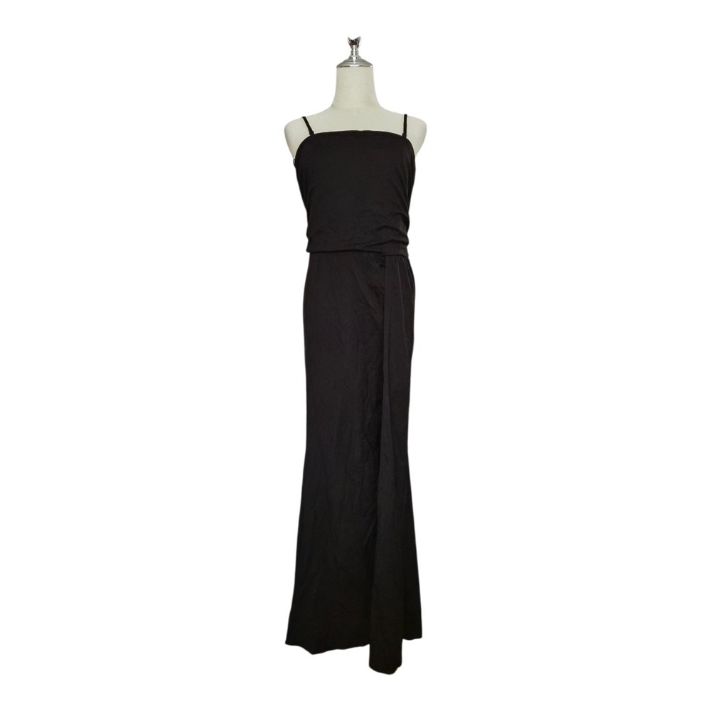 Grace Karinβ Black Maxi Dress Spaghetti Strap Wrap Overlay Formal Evening XL NWT